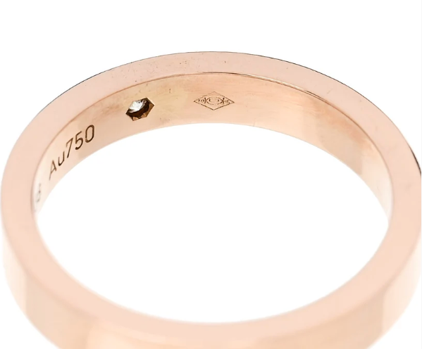 Cartier 18K Pink Gold Diamond 3mm C De Cartier Wedding Band Ring 46 3.75 | Loved Again