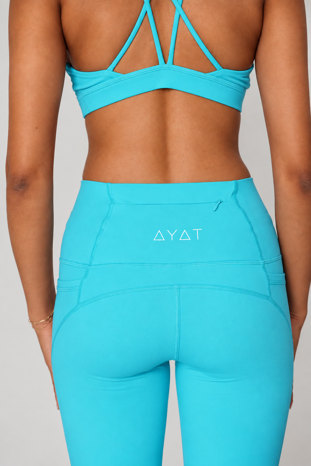 Zipper Legging — Aqua Blue