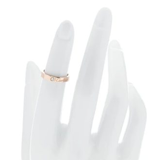 Cartier 18K Pink Gold Diamond 3mm C De Cartier Wedding Band Ring 46 3.75 | Loved Again