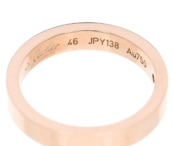 Cartier 18K Pink Gold Diamond 3mm C De Cartier Wedding Band Ring 46 3.75 | Loved Again