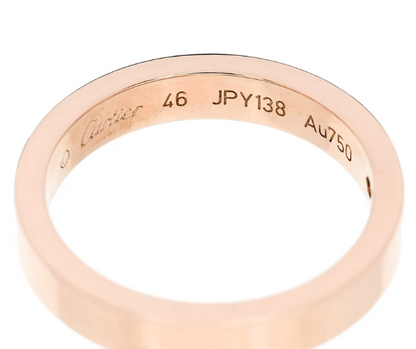 Cartier 18K Pink Gold Diamond 3mm C De Cartier Wedding Band Ring 46 3.75 | Loved Again